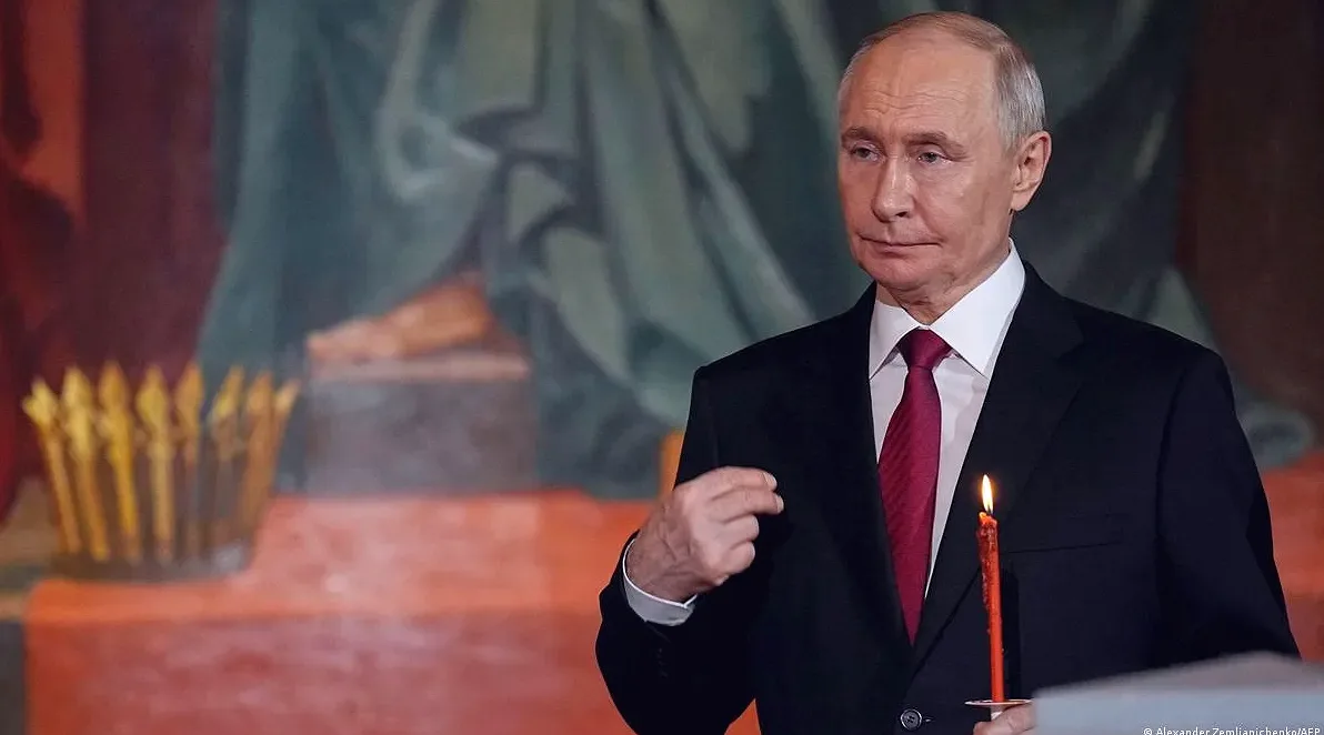 Президент Путин в храме в Москве, Пасха, апрель 2026 года